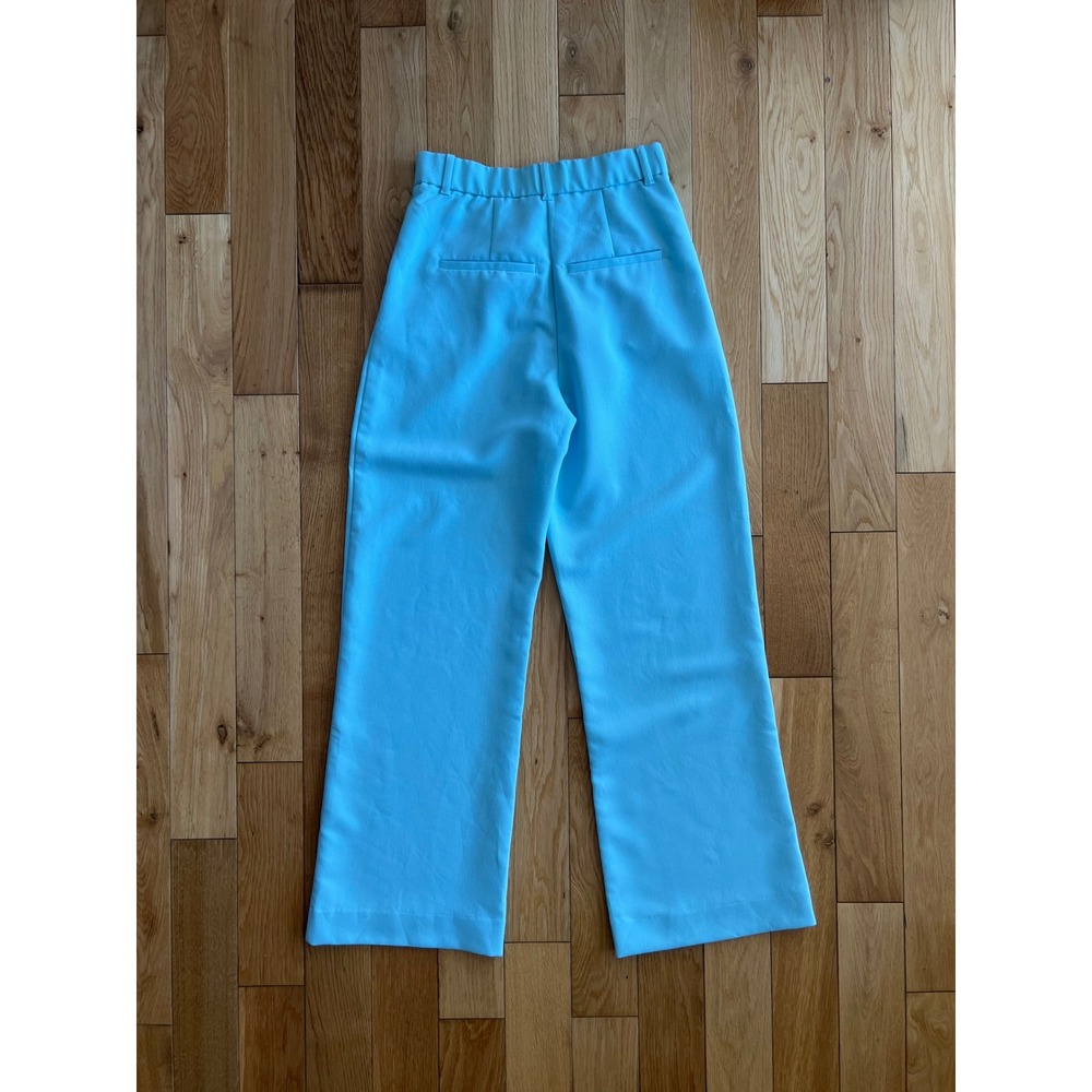 Abercrombie & Fitch Sloan Tailored Trousers Wide Leg High Rise Light Blue Size 4 - Picture 9 of 9